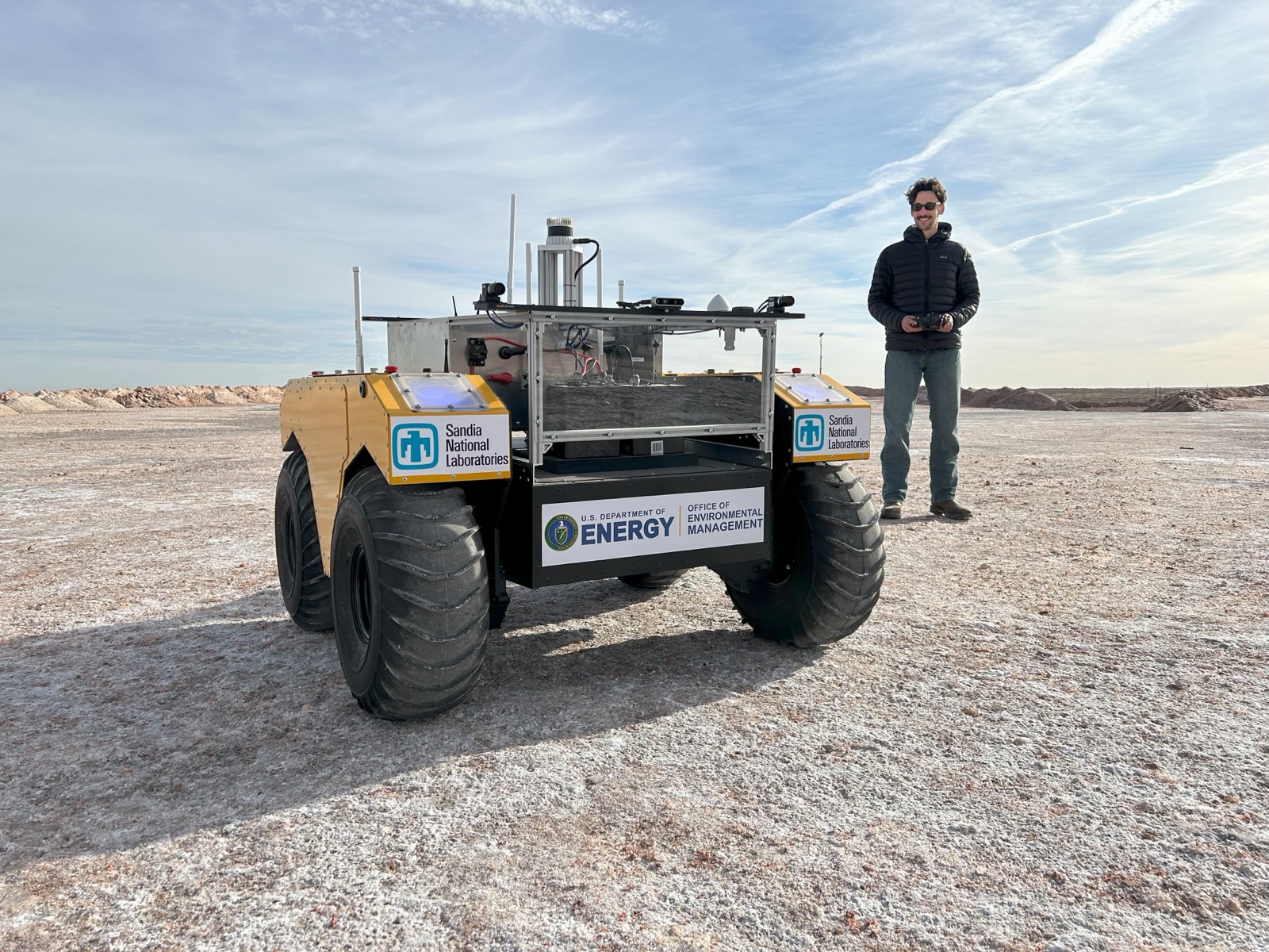 Ori operating a Sandia Warthog robot in the field